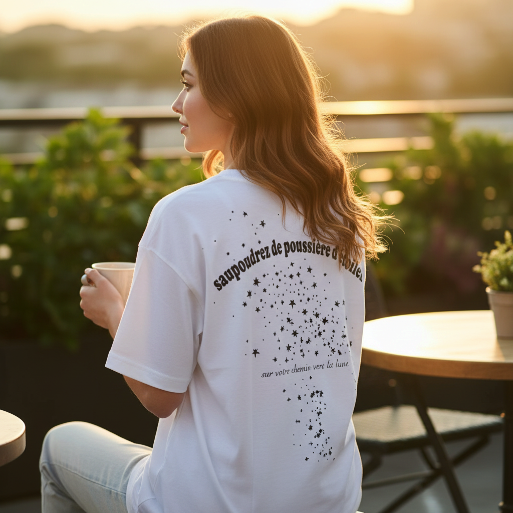 T-shirt – wit met Oui-print (Sofie Schnoor)