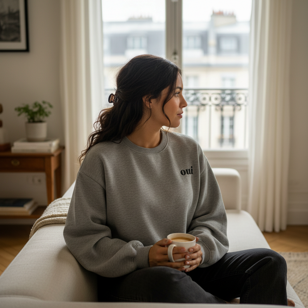 Grijze sweater met sterrenprint (Sofie Schnoor)