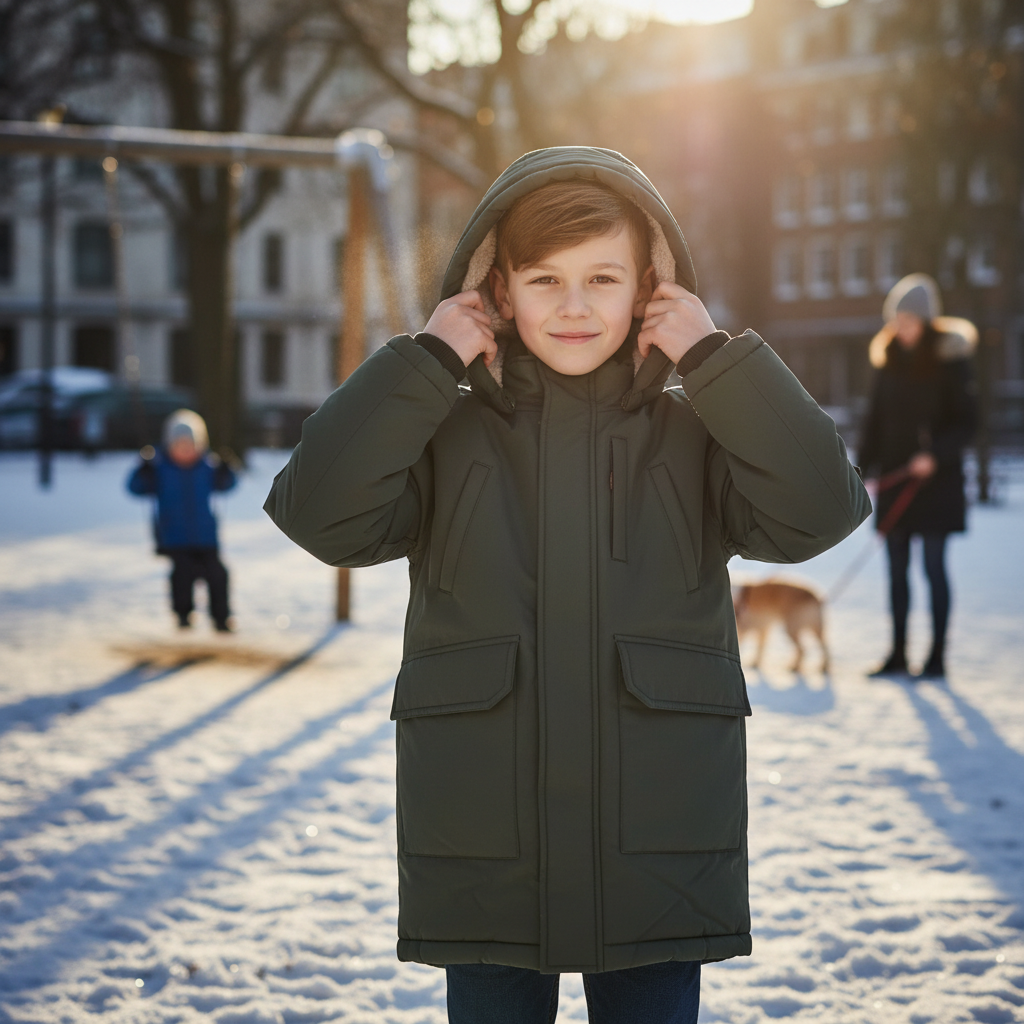Gewatteerde winterjas met afneembare kap (Name-It)