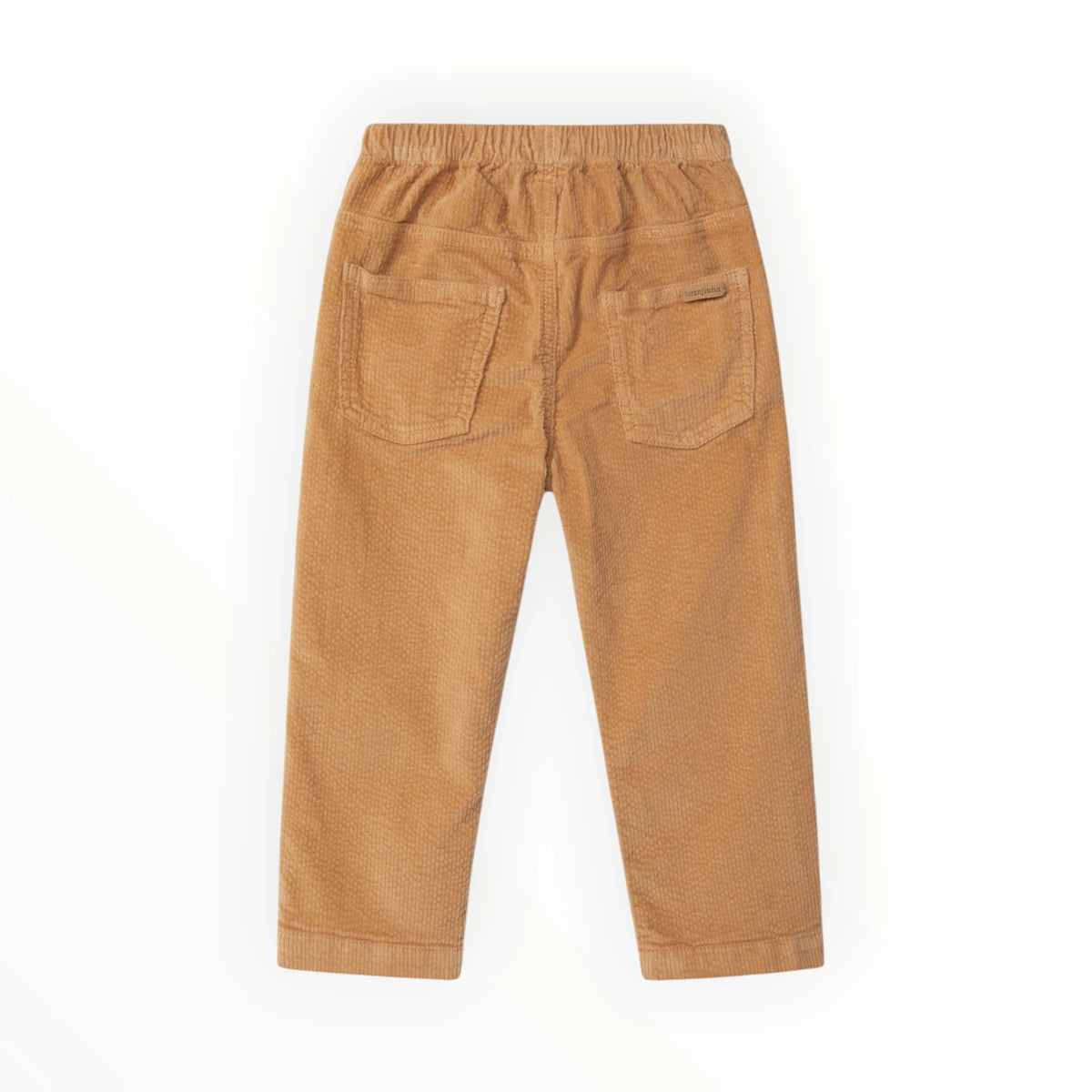 Pierrot Outlet corduroy broek voor kinderen in camelkleur met elastische tailleband en achterzakken