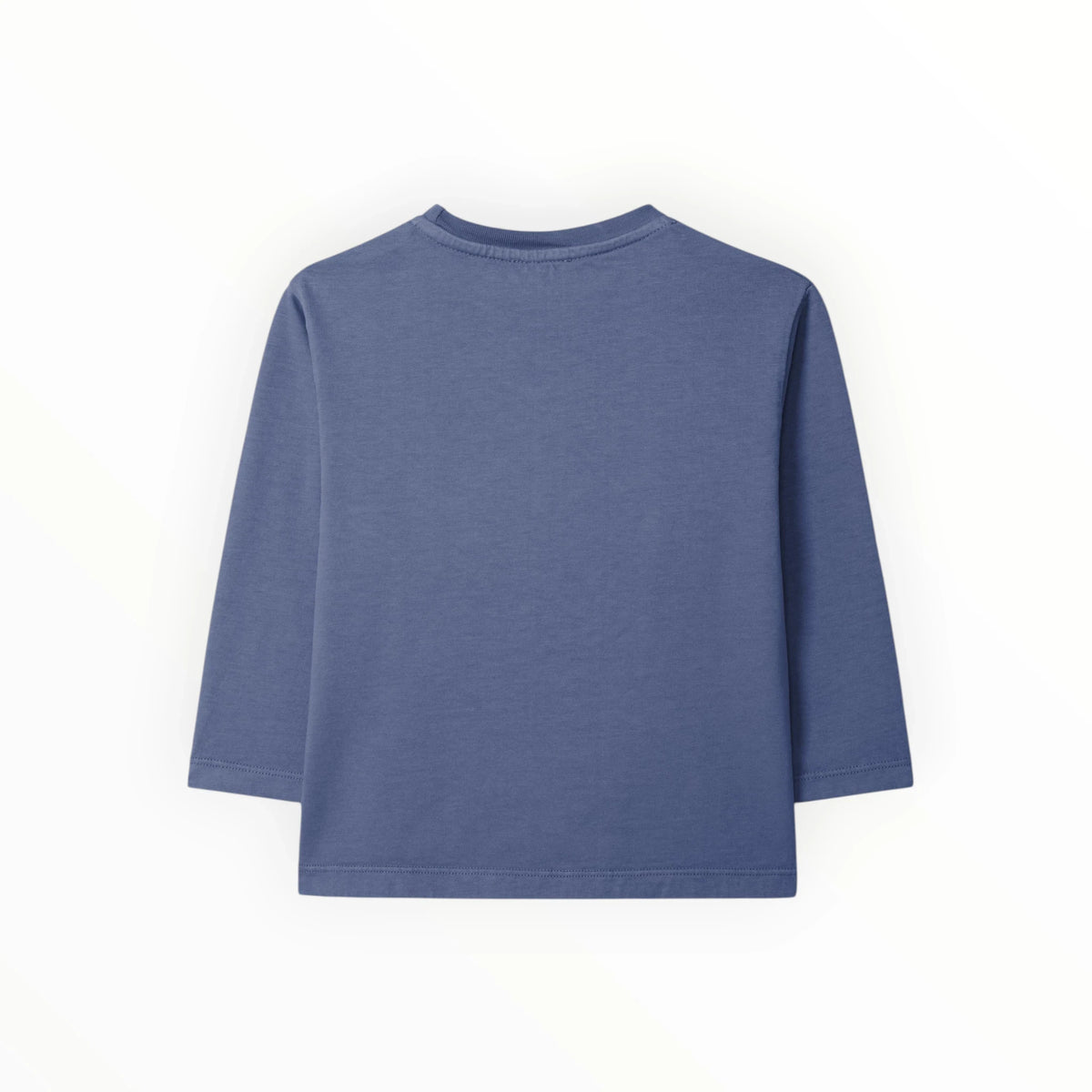 Pierrot Outlet donkerblauw shirt met lange mouwen voor kinderen van zachte katoenmix, achterkant