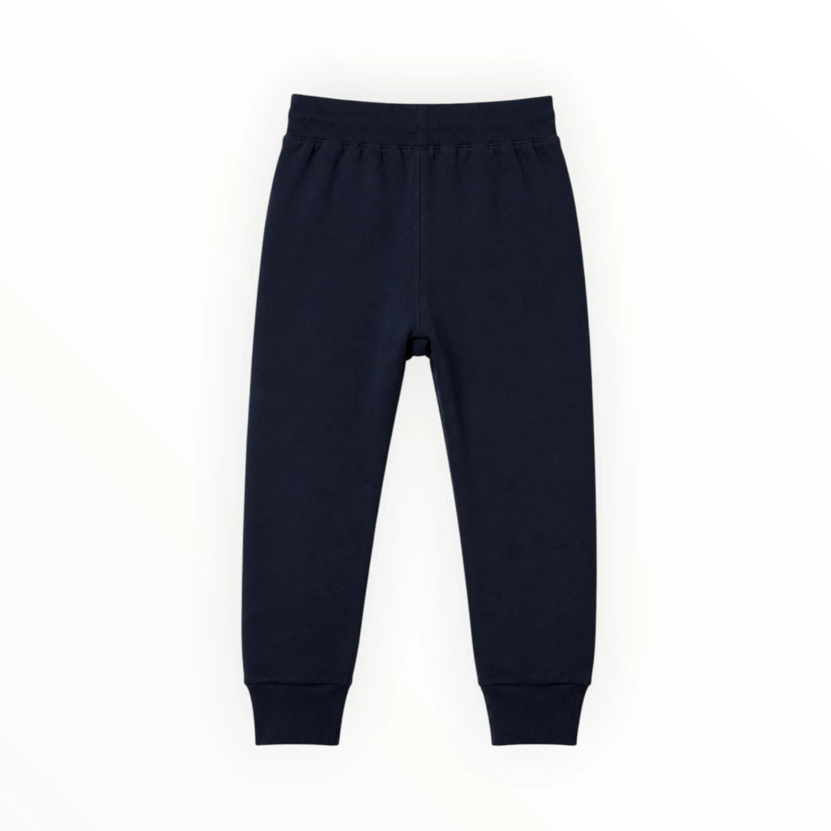 Pierrot Outlet donkerblauwe joggingbroek voor kinderen van zachte katoenmix met elastische tailleband en boorden