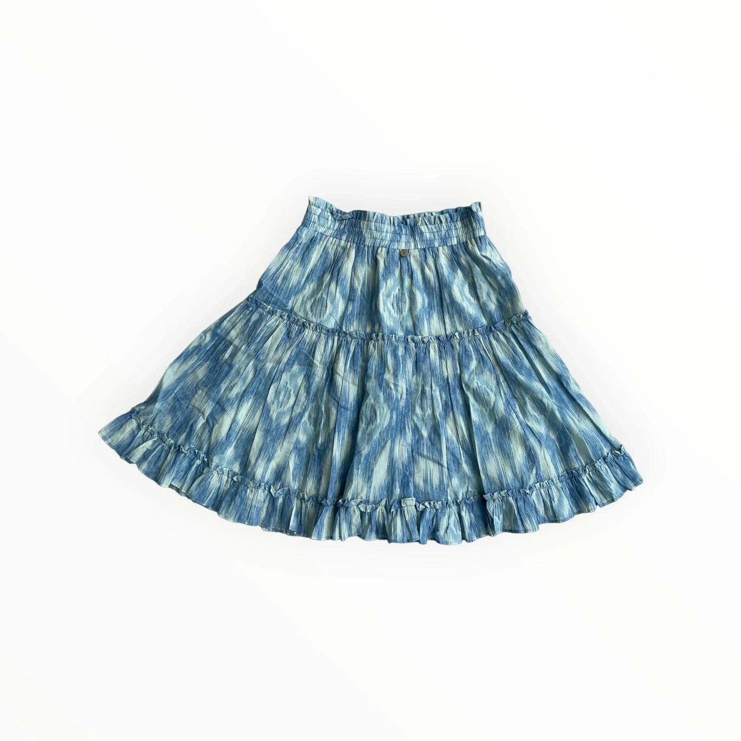 Pierrot Outlet gelaagde blauwe tie-dye rok met elastische tailleband en ruches