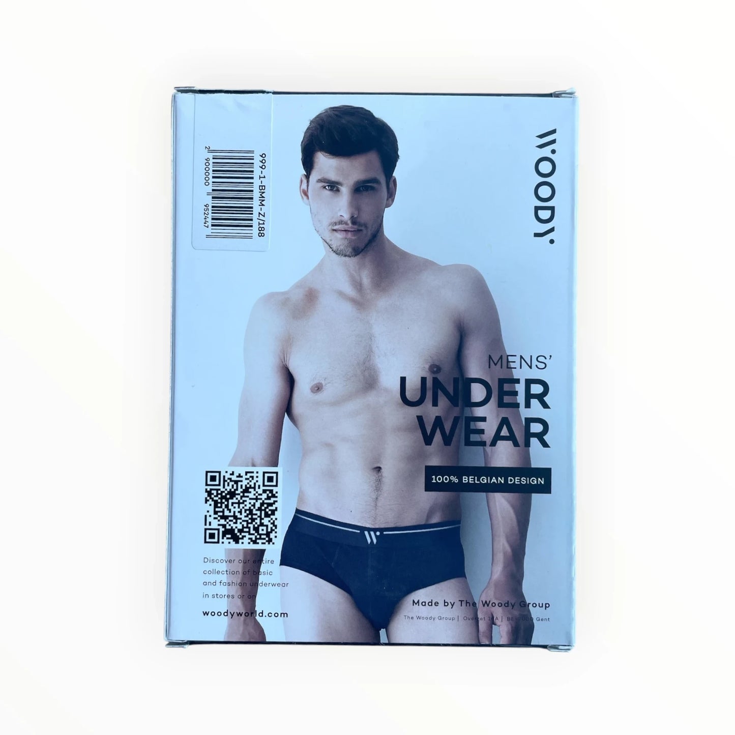 Pierrot Outlet navy herenondergoed van The Woody Group, gemaakt van katoenmix met elastische tailleband en logo.