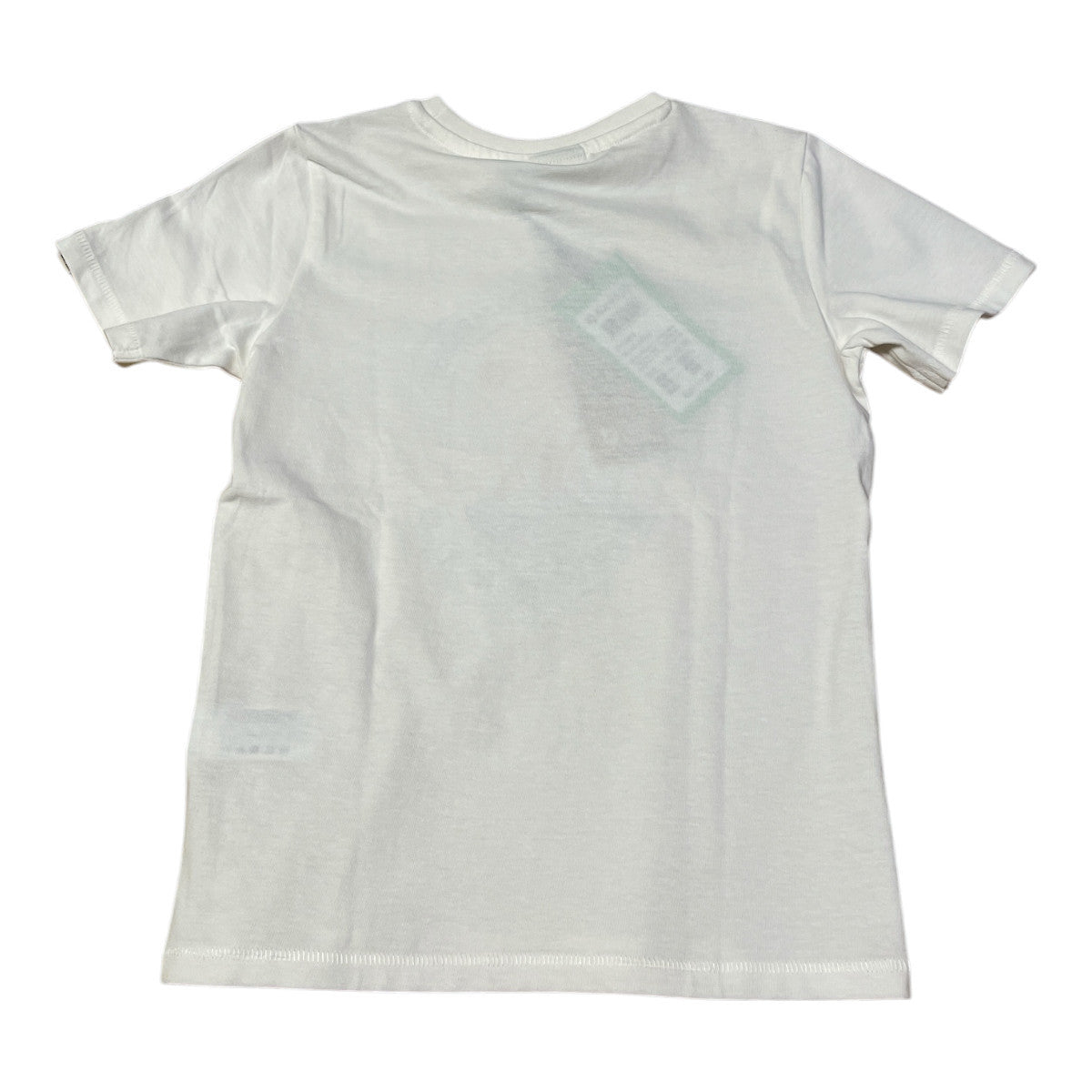 Pierrot Outlet witte katoenen kinder T-shirt met grafische print van een palmboom en surfplank.