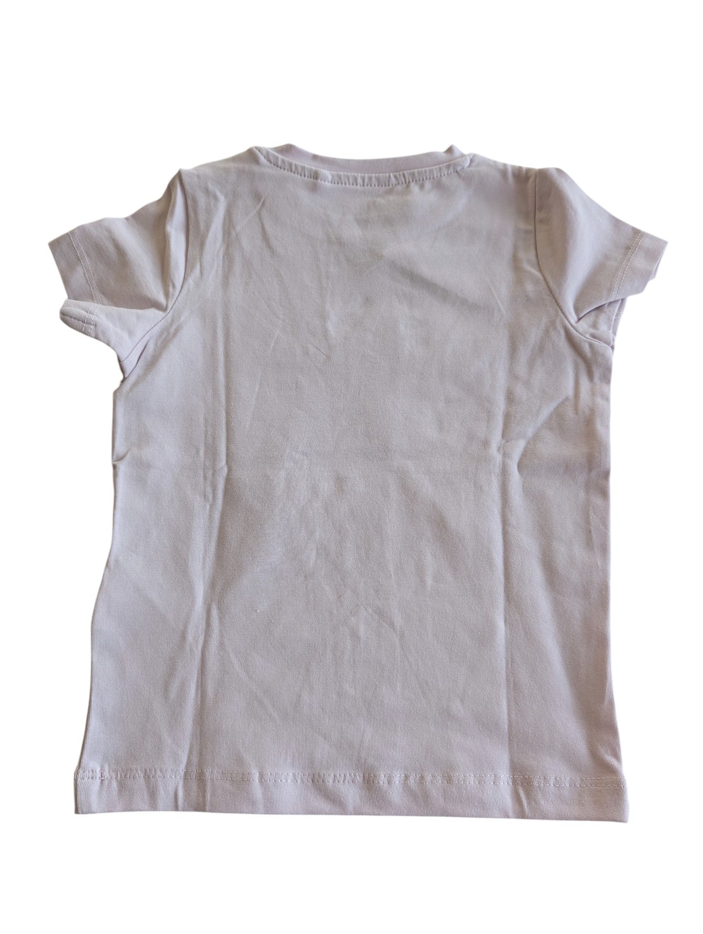 Pierrot Outlet lichtroze katoenen T-shirt voor kinderen met korte mouwen en ronde hals. Tekstprint 'SWEET' met bloemen.