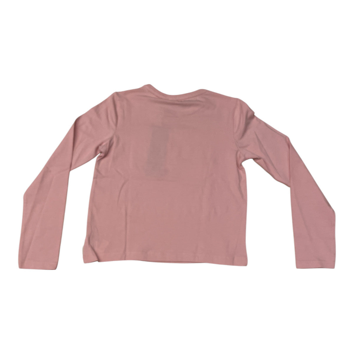 Pierrot Outlet roze katoenen shirt met lange mouwen en de tekst "GOOD THINGS AHEAD" in rode letters.