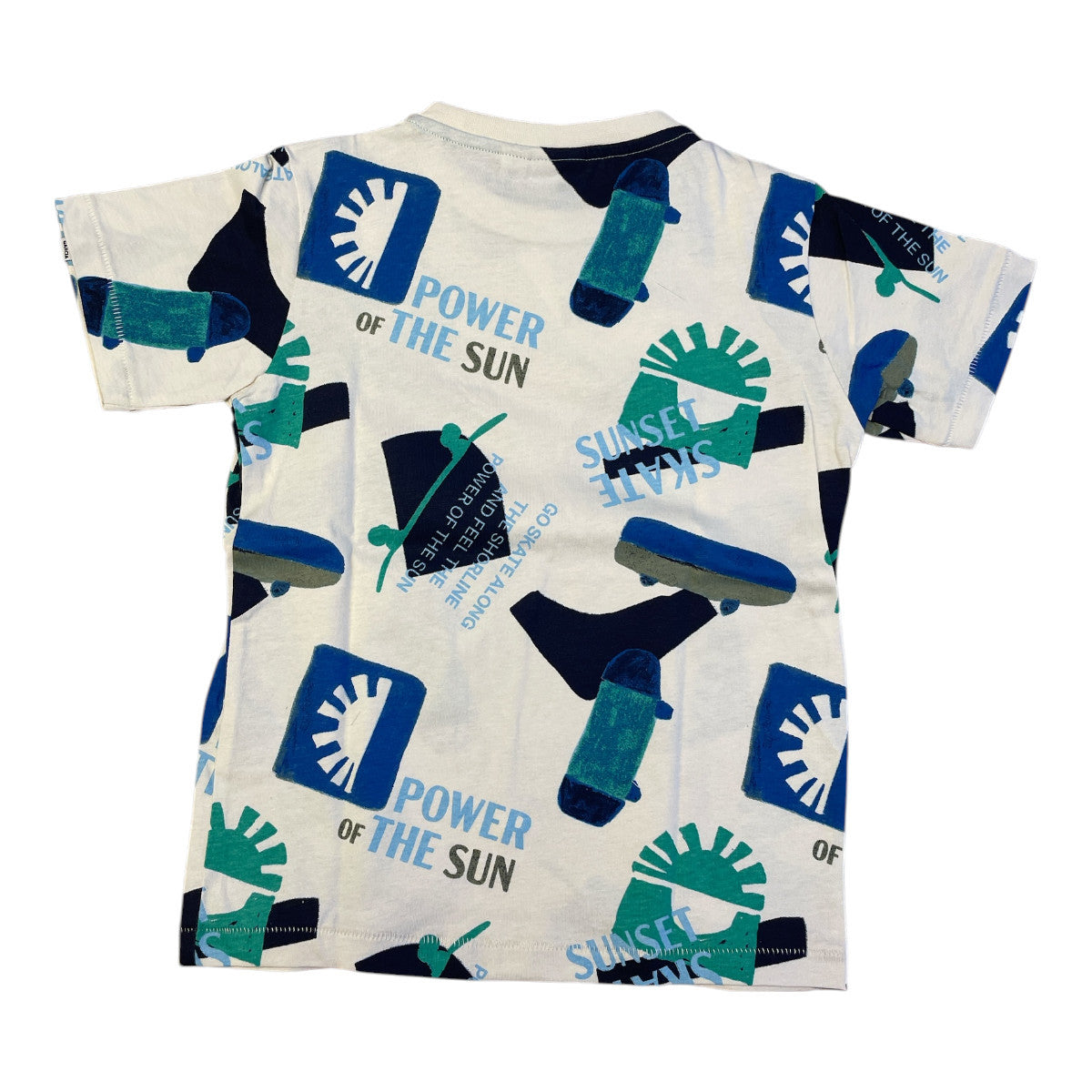 Pierrot Outlet wit T-shirt met all-over print van skateboards en zonnige graphics, gemaakt van katoen.