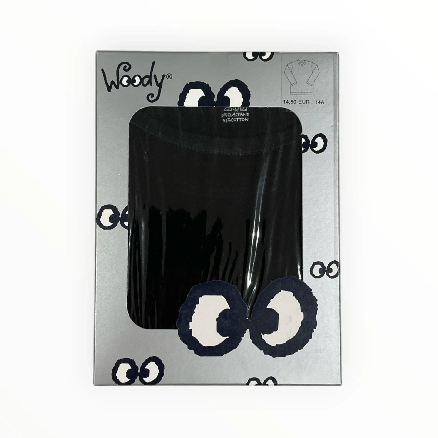 Pierrot Outlet Woody zwart katoen-elastaan T-shirt met lange mouwen voor kinderen