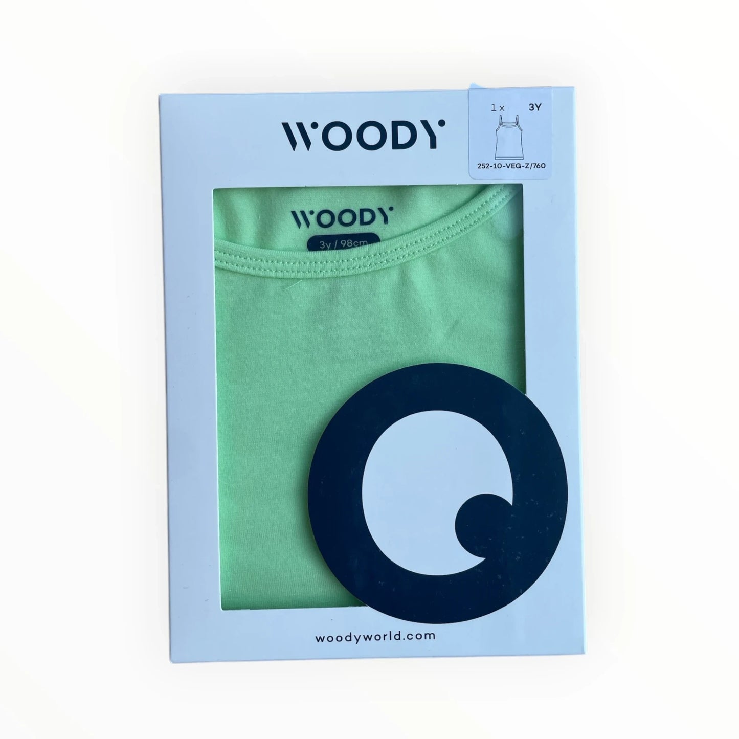 Pierrot Outlet WOODY mintgroene katoenen tanktop voor kinderen met smalle bandjes en ronde hals.