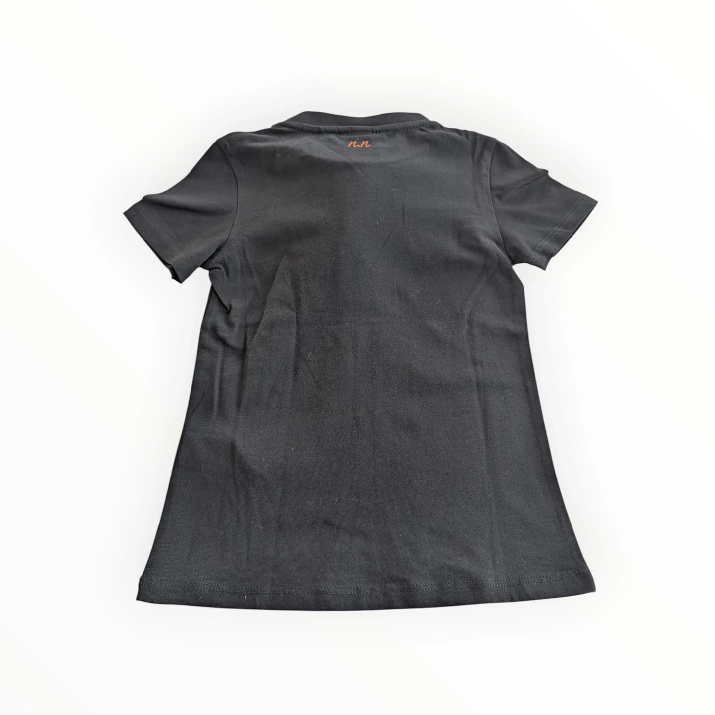 Pierrot Outlet zwarte katoenen T-shirt voor kinderen met grafische print en ronde hals