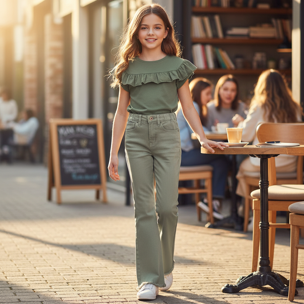 Zandkleurige wide leg jeans (Circle of Trust)