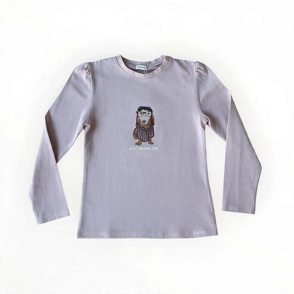 Licht shirt met lange mouwen en hondjesprint (GYMP)