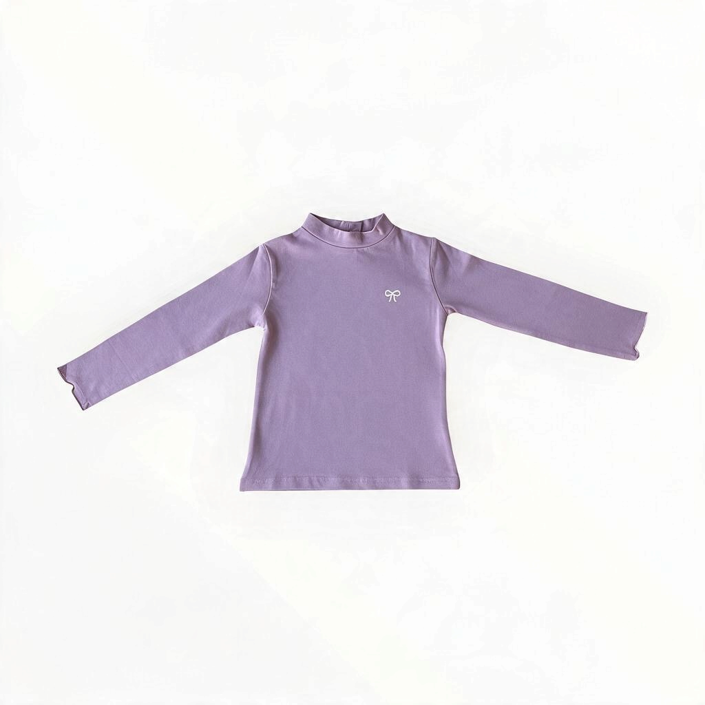 Lila shirt met lange mouwen en strikdetail voor meisjes