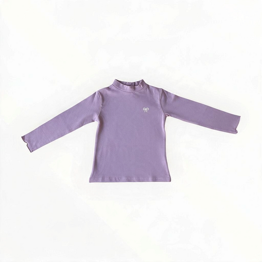 Lila shirt met lange mouwen en strikdetail voor meisjes