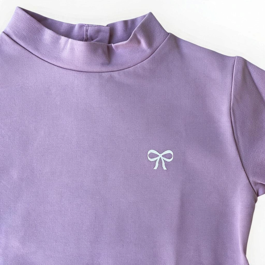 Lila shirt met lange mouwen en strikdetail voor meisjes