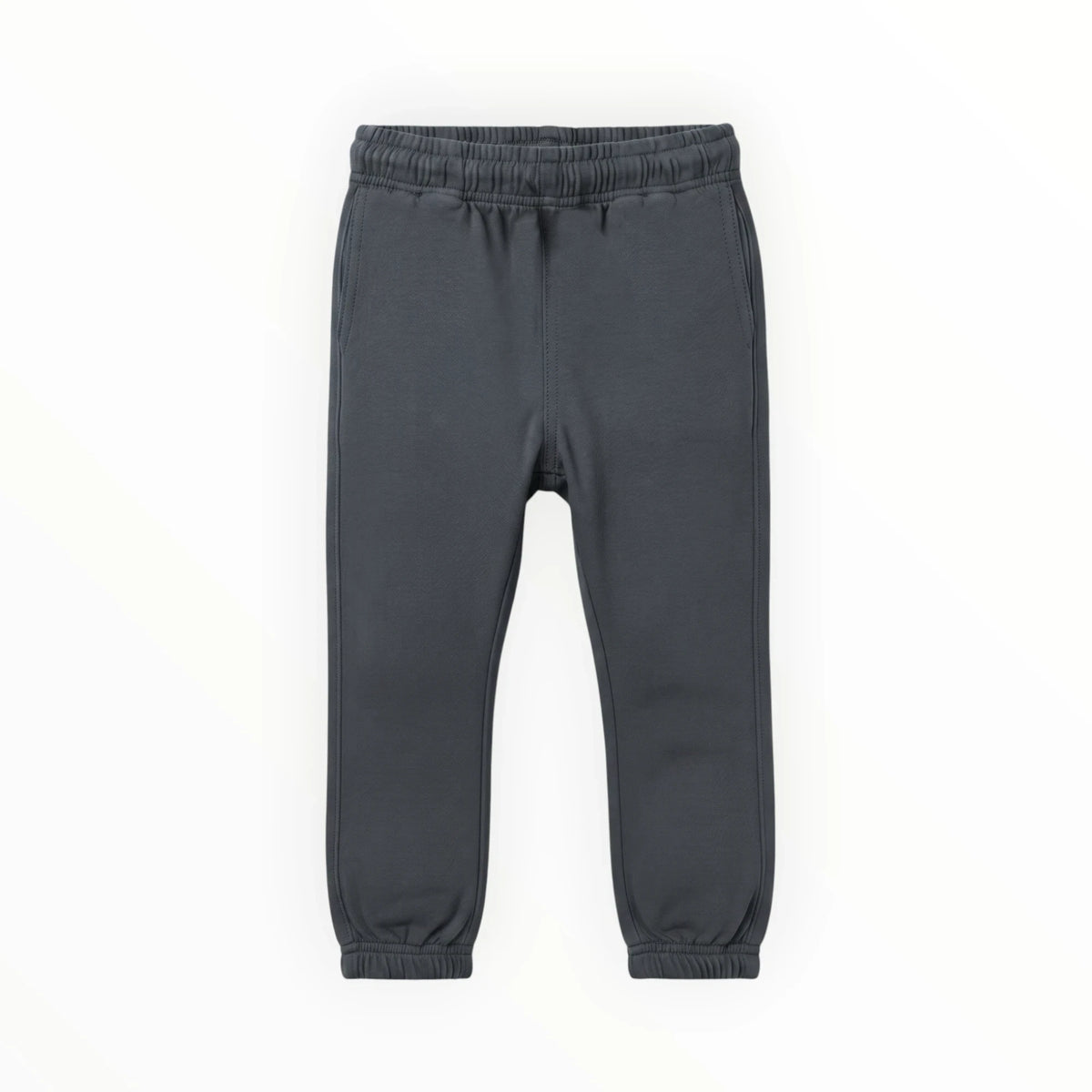 Pierrot Outlet antracietgrijze joggingbroek voor kinderen van zachte katoenmix met elastische tailleband en boorden