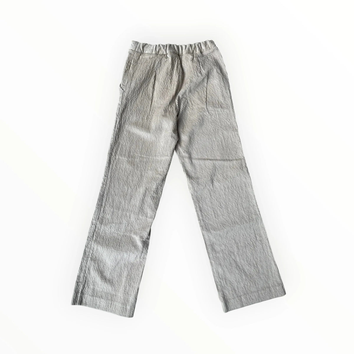 Pierrot Outlet beige corduroy broek met elastische tailleband en zachte ribfluwelen textuur
