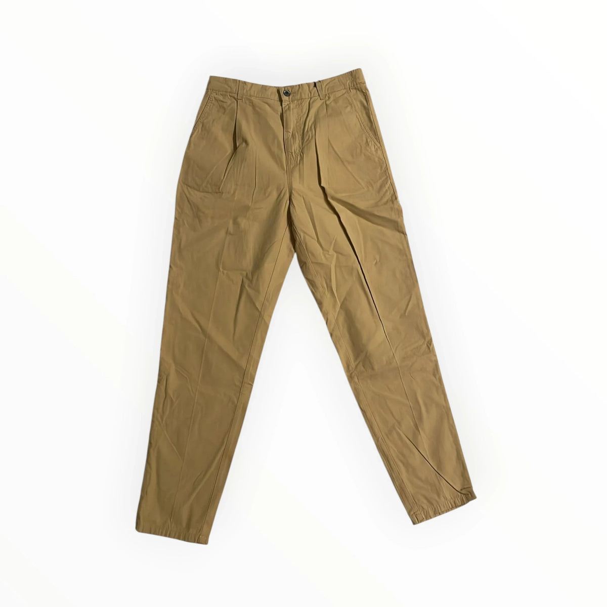 Beige Scotch & Soda chino broek met loose tapered fit en plooien, gemaakt van comfortabel katoen.