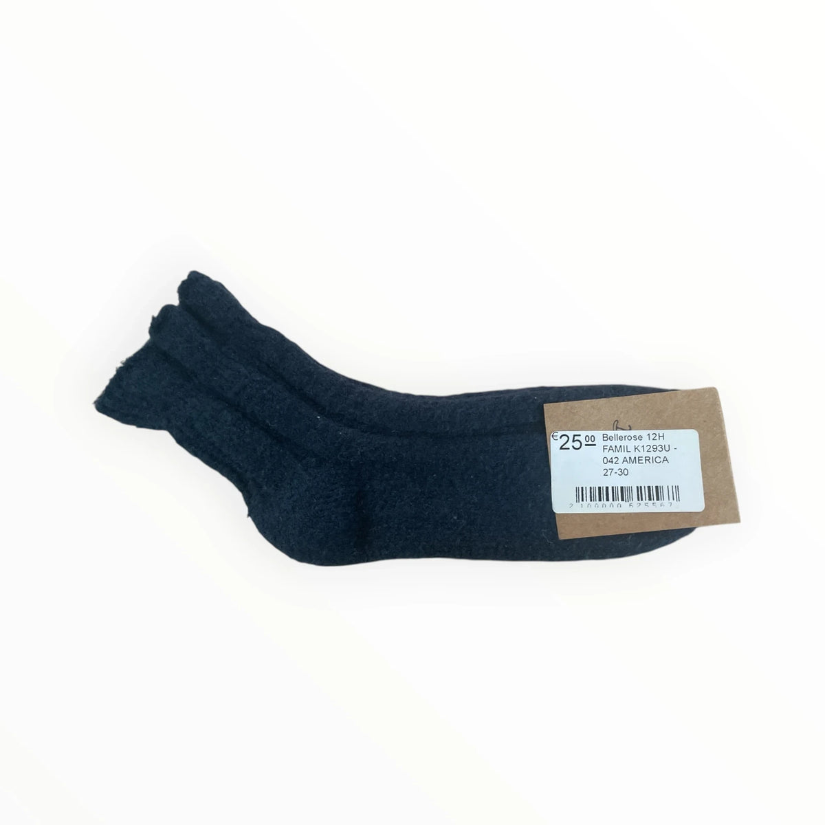 Pierrot Outlet Bellerose dames sokken in diepblauw gebreid materiaal met productlabel