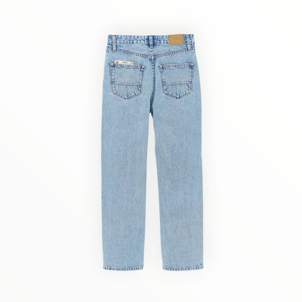 Pierrot Outlet Bellerose klassieke lichtblauwe denim jeans met hoge taille en vijf zakken, achterkant