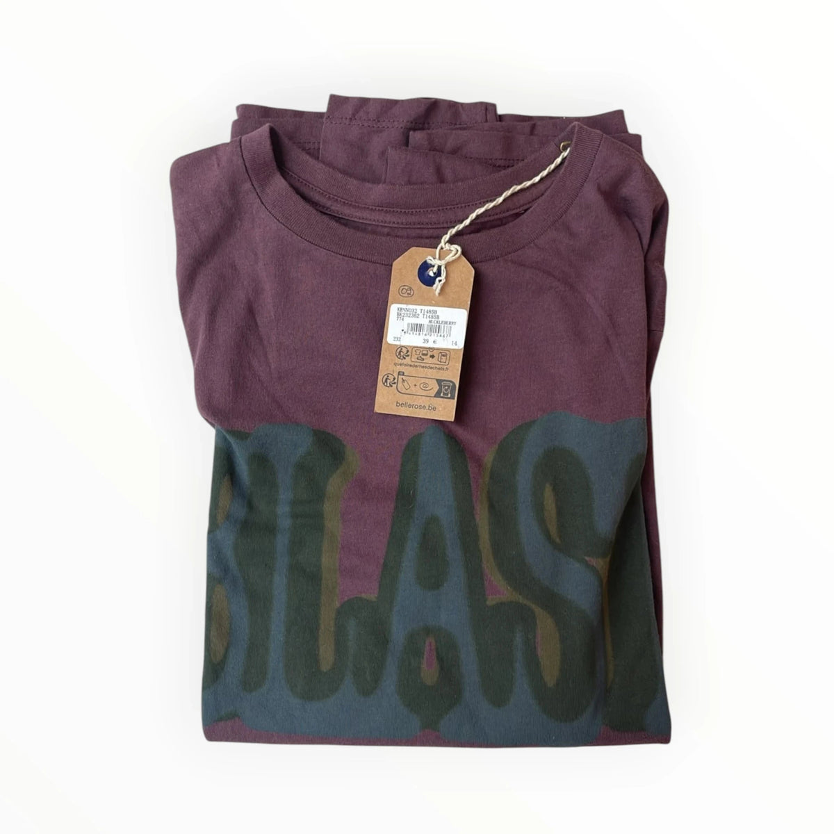 Pierrot Outlet Bellerose shirt met lange mouwen in paars met BLAST grafische print en ronde hals