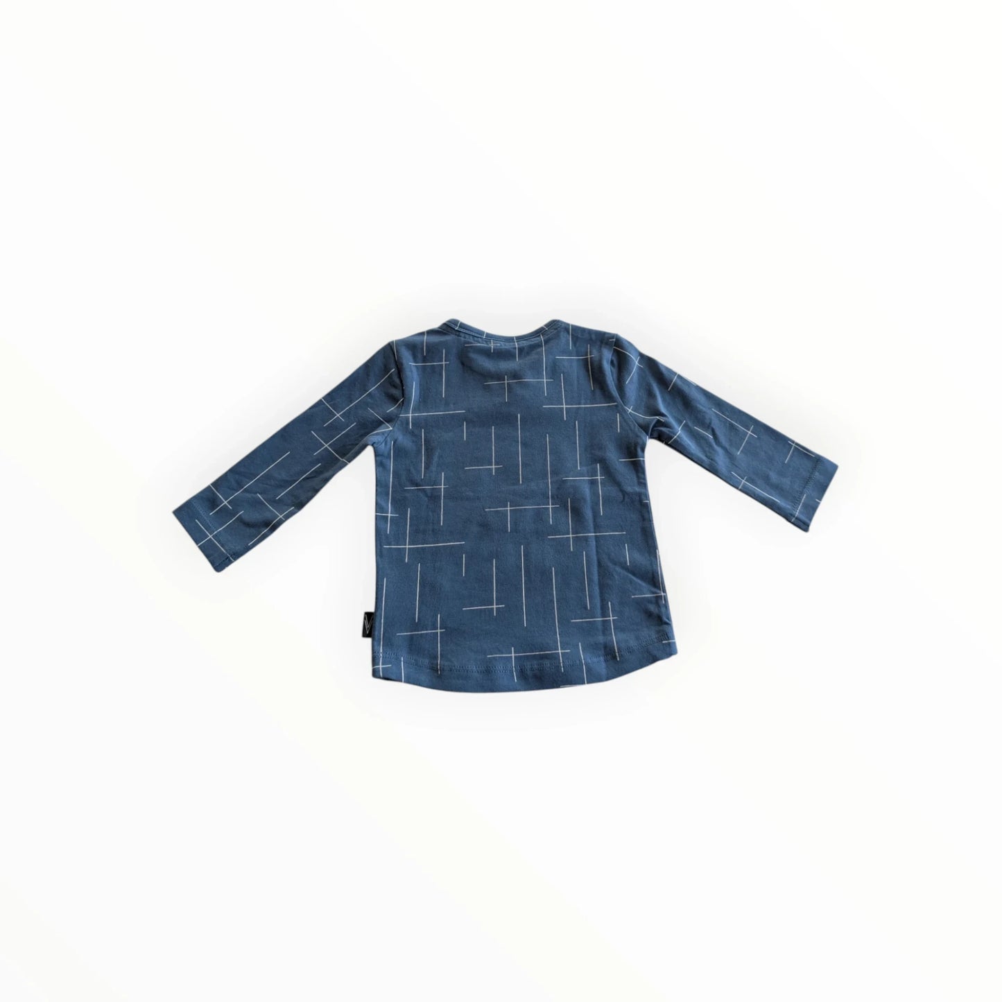 Pierrot Outlet blauw katoenen shirt met lange mouwen en grafische print