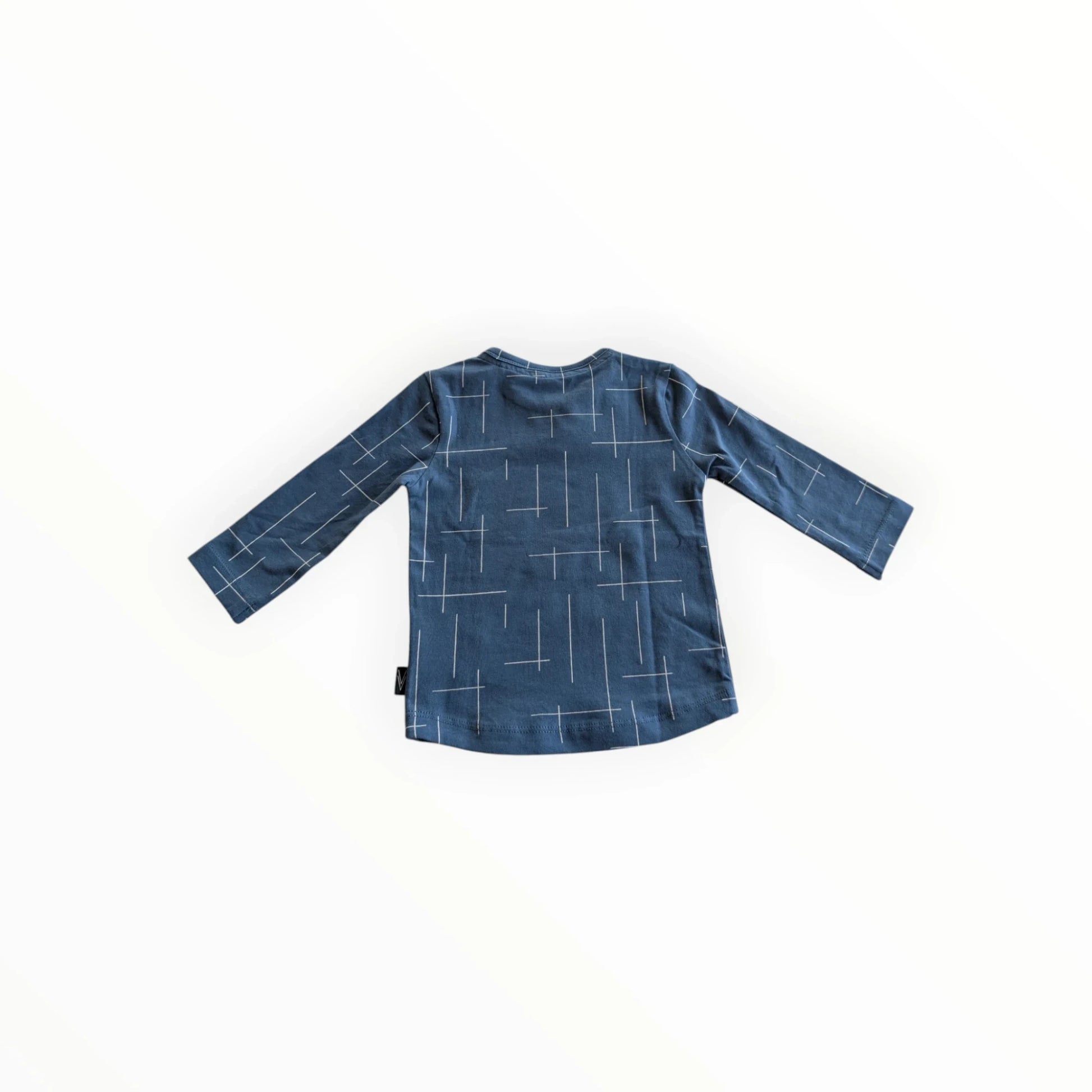 Pierrot Outlet blauw katoenen shirt met lange mouwen en grafische print
