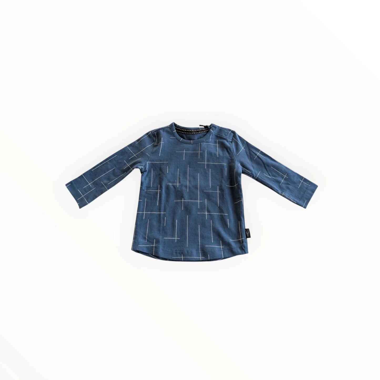 Pierrot Outlet blauw katoenen shirt met lange mouwen en grafische print