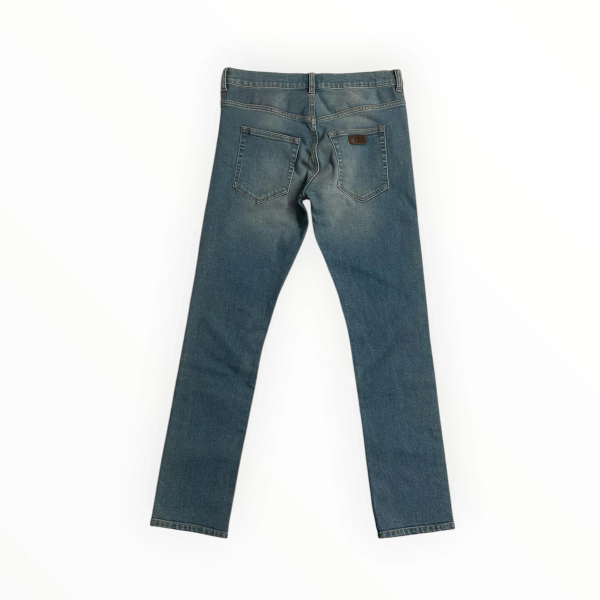 Pierrot Outlet klassieke blauwe denim jeans voor heren met five-pocket design en subtiele wassing, achterkant
