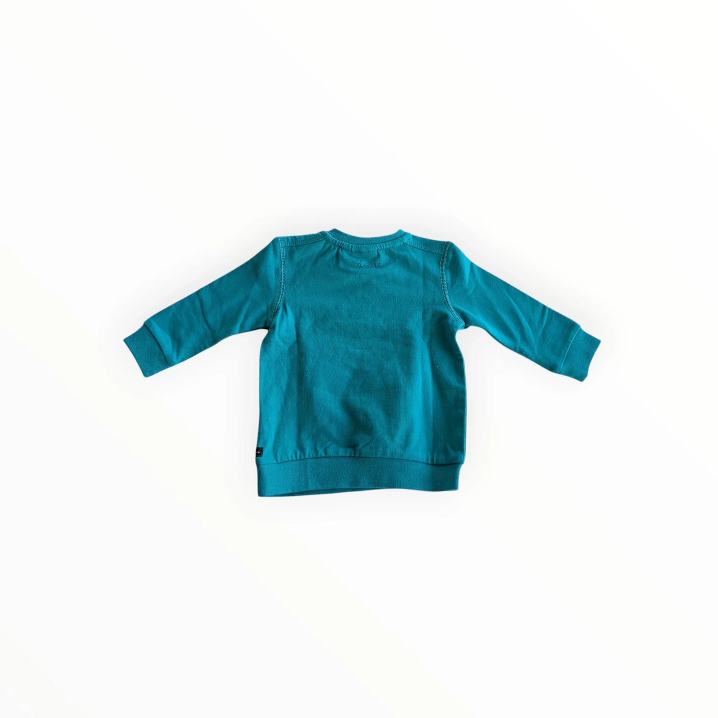 Pierrot Outlet blauwe longsleeve sweater voor kinderen met ronde hals en lange mouwen.
