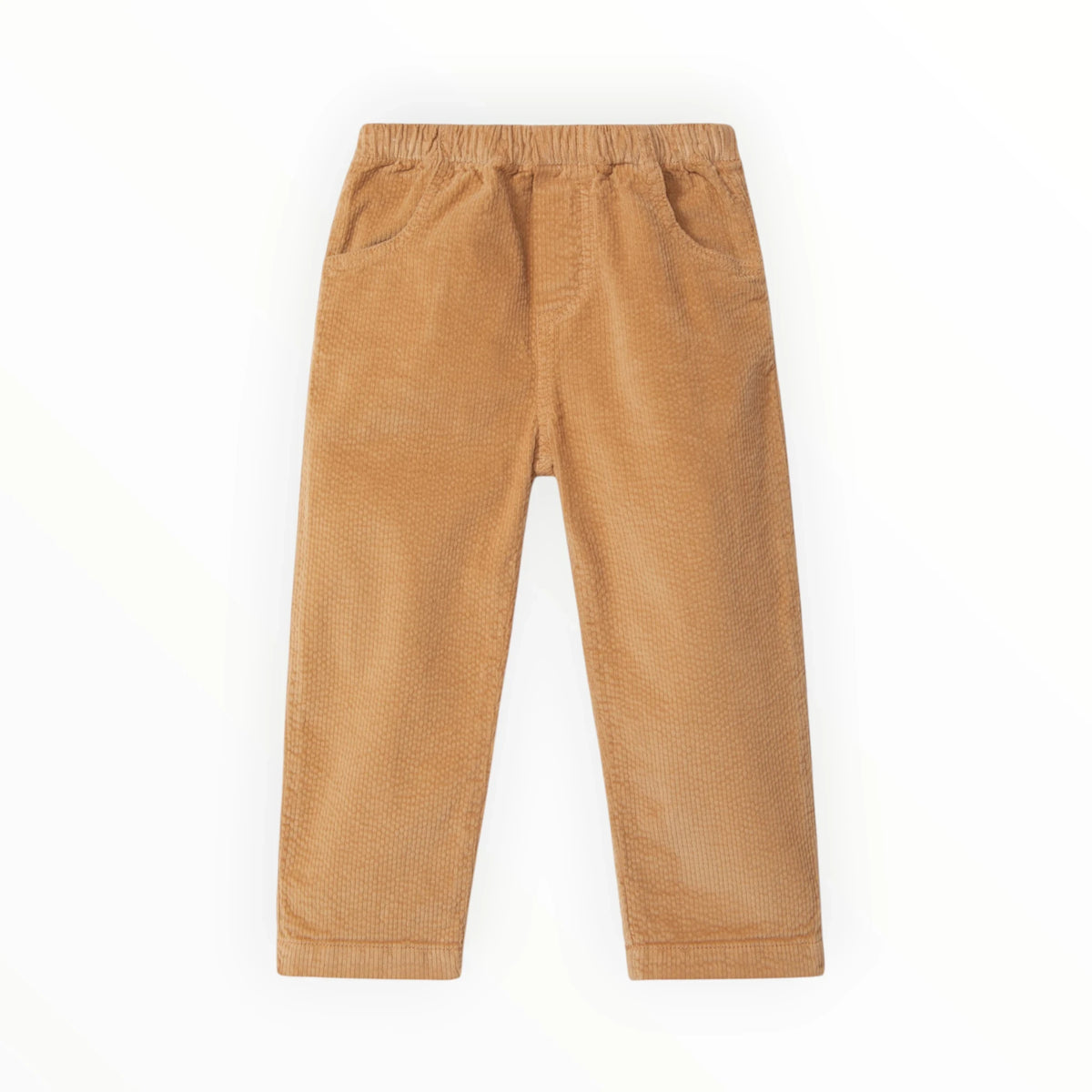 Pierrot Outlet corduroy broek voor kinderen in camelkleur met elastische tailleband en praktische zakken