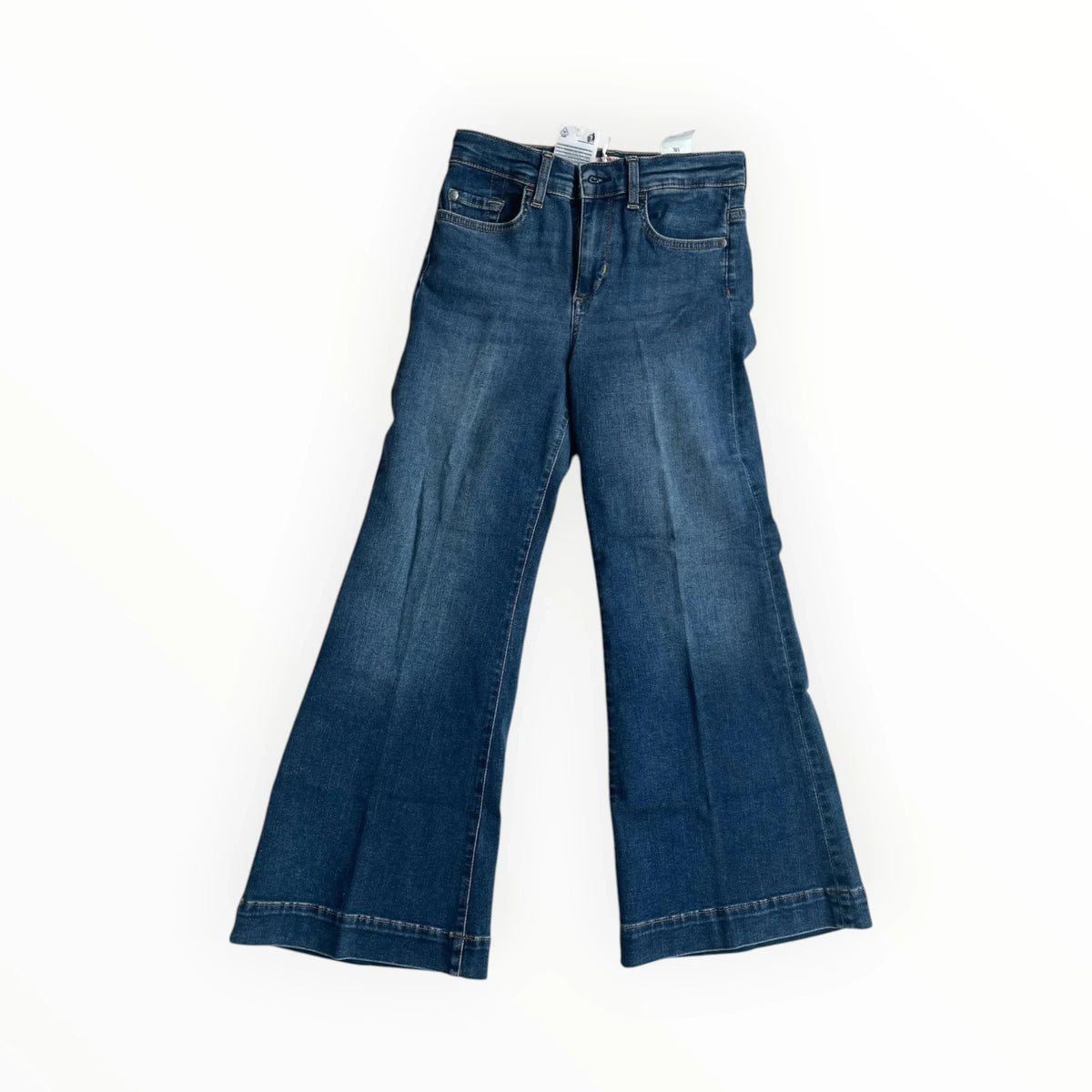 Pierrot Outlet dames flared jeans in diepblauwe denim met hoge taille en wijde pijpen