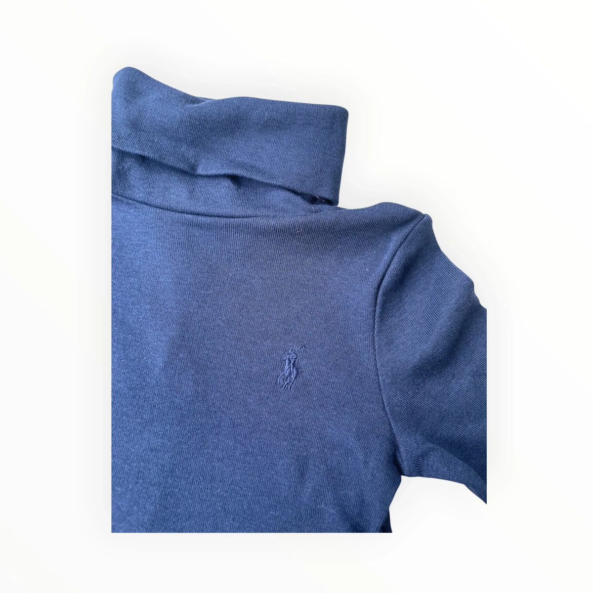 Pierrot Outlet donkerblauwe Polo Ralph Lauren coltrui van zachte katoenmix met geborduurd logo op de borst