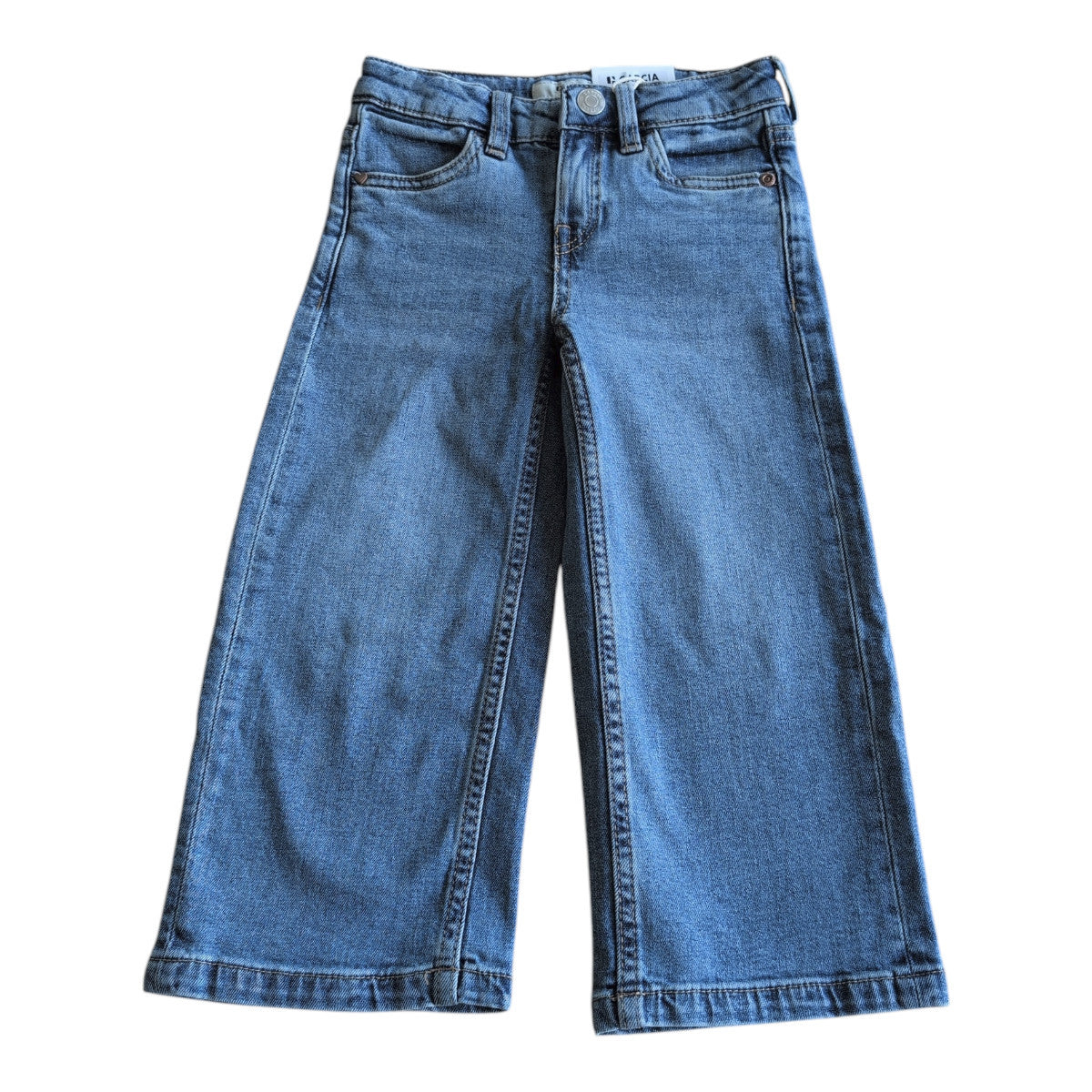 Pierrot Outlet Garcia Jeans wijde pijpen denim broek voor meisjes, blauwe wassing, high waist, vijf zakken