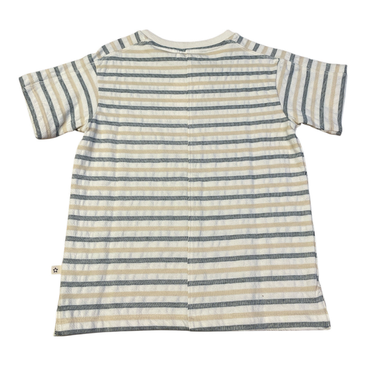 Pierrot Outlet gestreept T-shirt met korte mouwen van katoenmix in neutrale tinten.