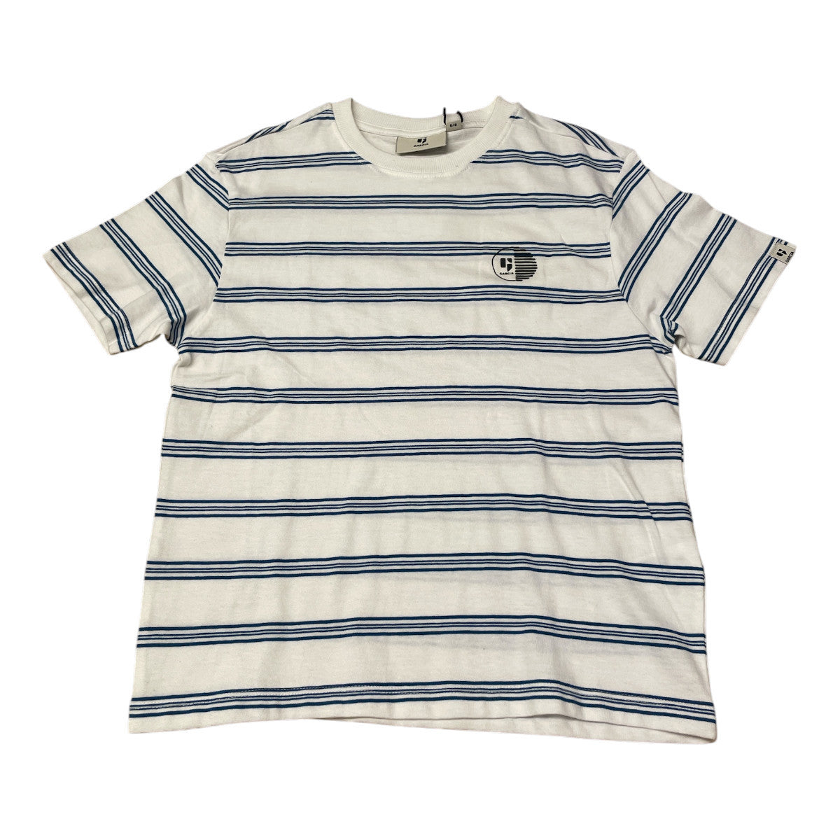 Pierrot Outlet gestreept katoenen T-shirt met korte mouwen in wit en marineblauw
