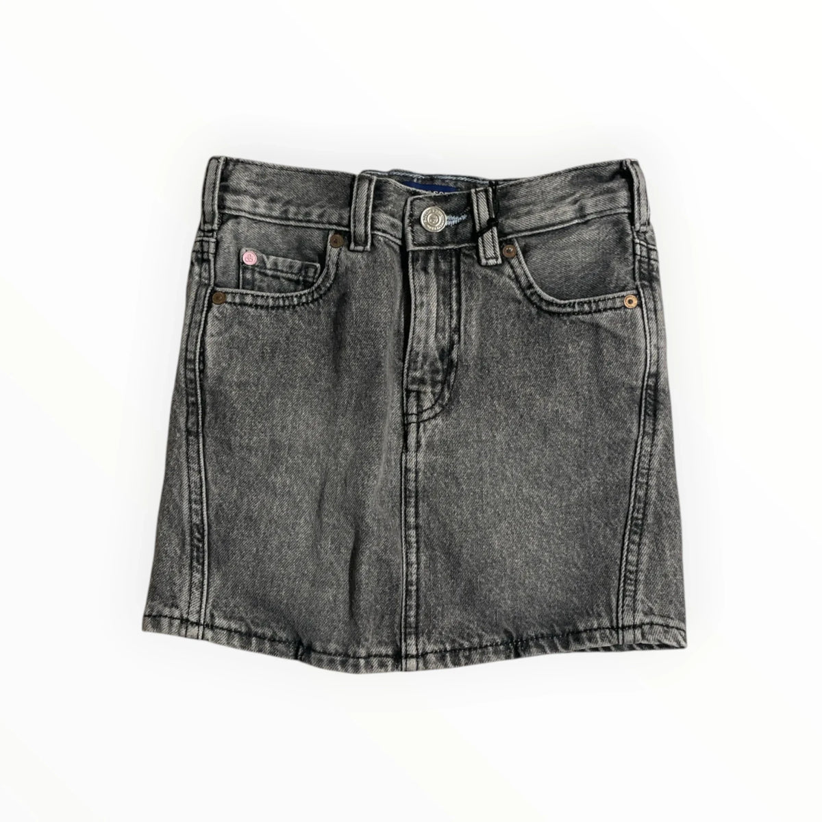 Pierrot Outlet grijze denim rok voor kinderen met five-pocket design en klassieke stiksels