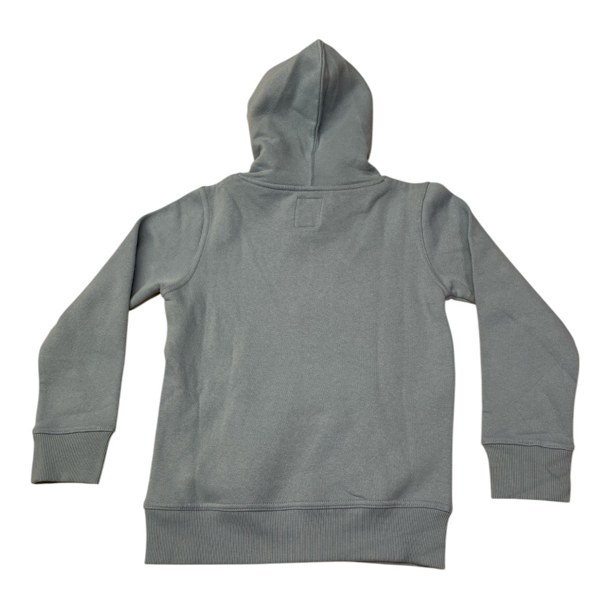 Pierrot Outlet grijze katoenen hoodie met grafische print op de borst, capuchon en kangoeroezak.