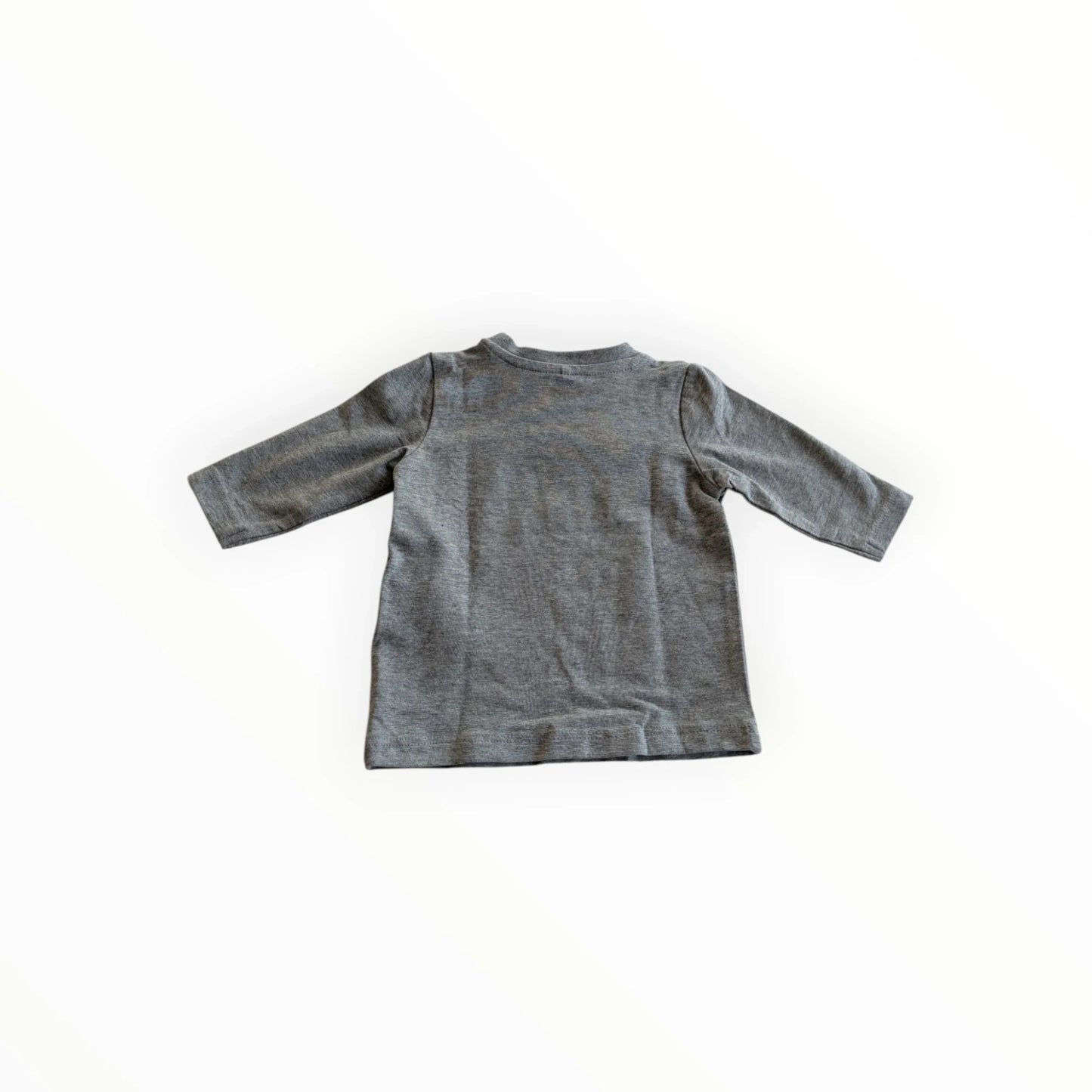 Pierrot Outlet grijze katoenen longsleeve shirt met strikje en bretels print voor baby's en peuters