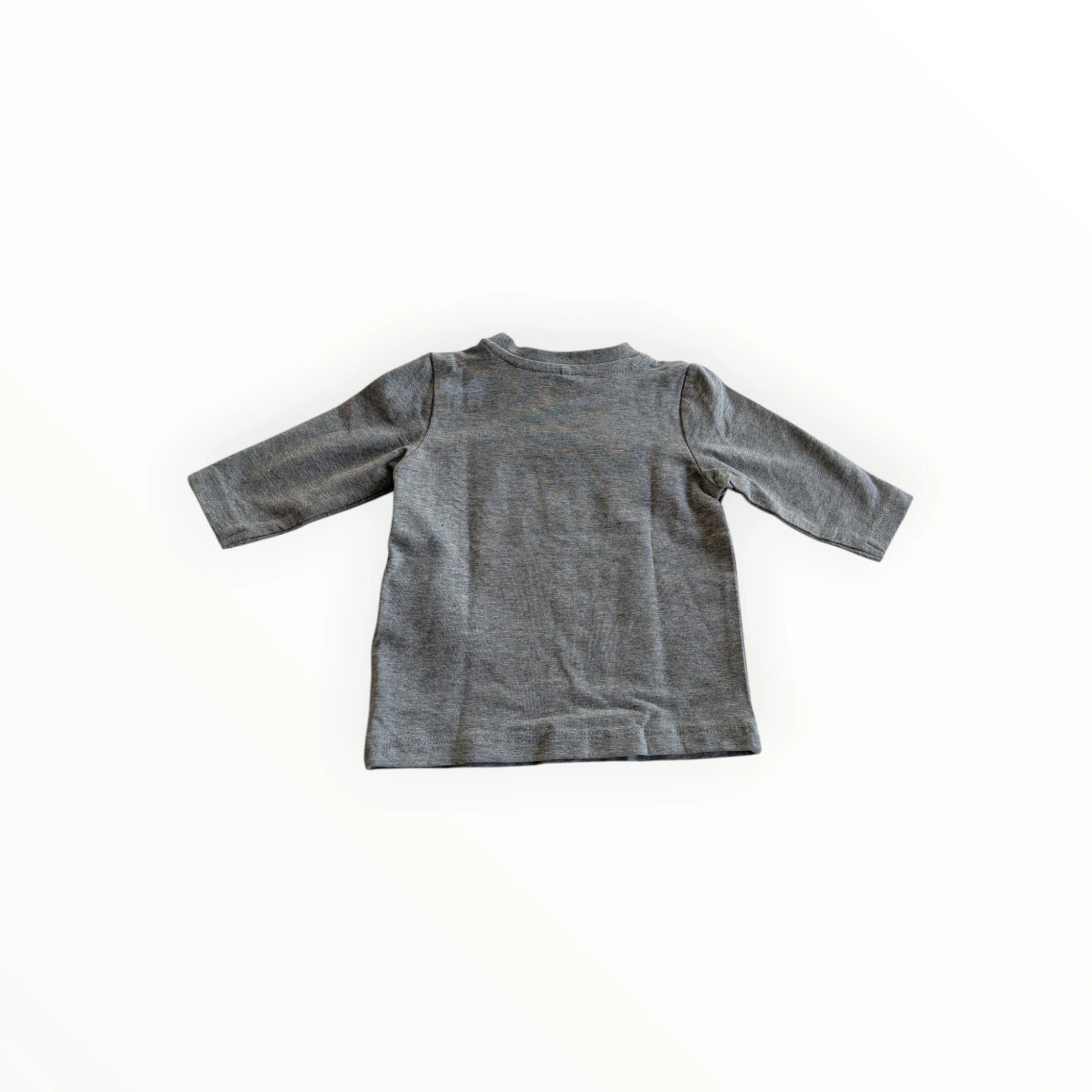 Pierrot Outlet grijze katoenen longsleeve shirt met strikje en bretels print voor baby's en peuters