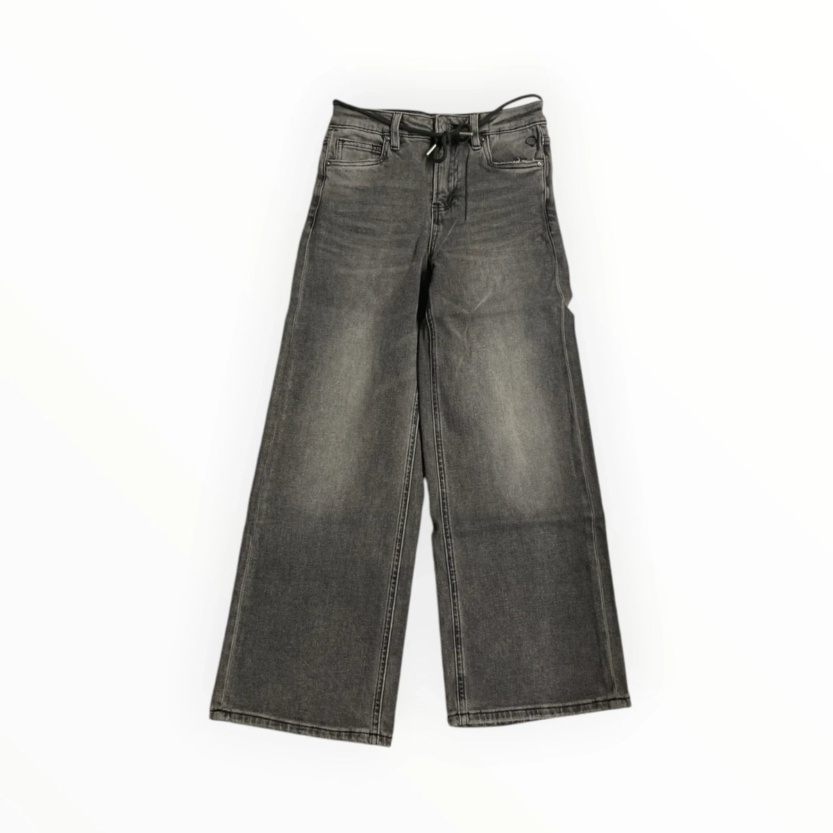 Pierrot Outlet grijze high-rise jeans met wijde pijpen en vintage wassing voor kinderen