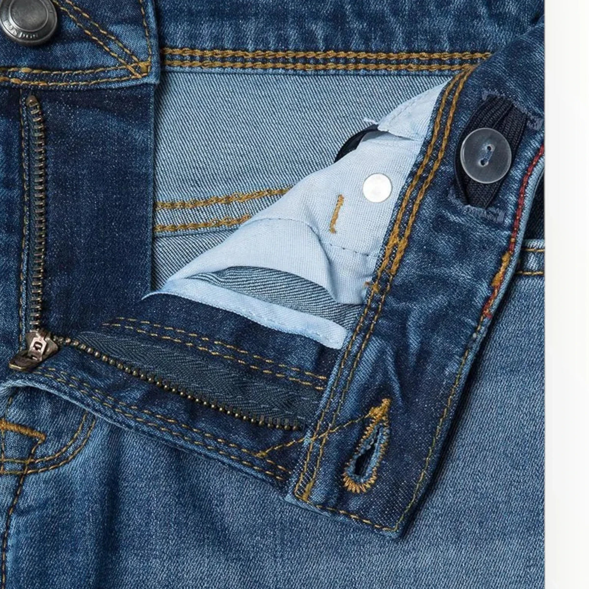 Pierrot Outlet Hackett London klassieke blauwe denim spijkerbroek voor jongens met verstelbare tailleband