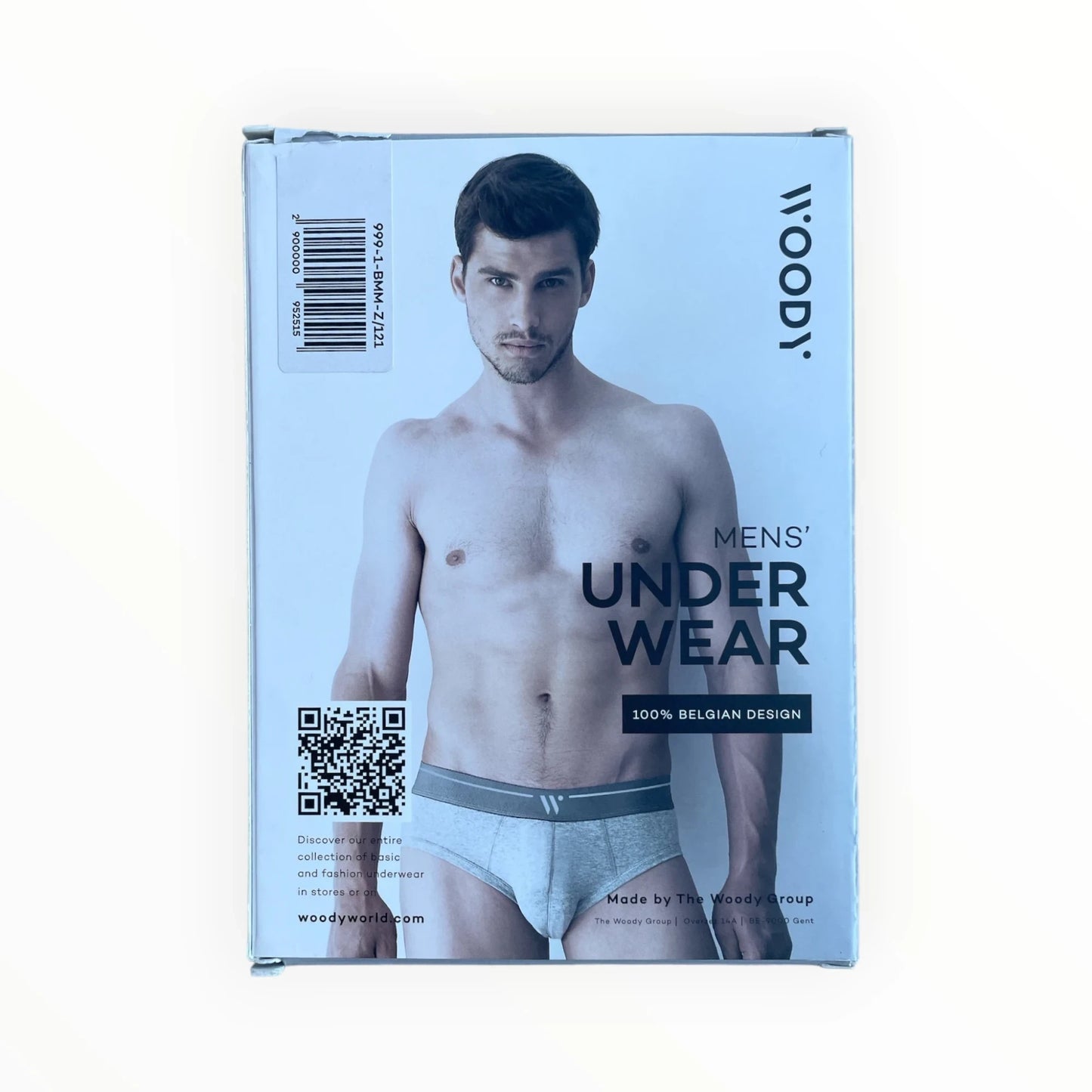 Pierrot Outlet Herenslips van WOODY 2-pack in lichtgrijs. Gemaakt van een zachte stofmix met elastische tailleband.