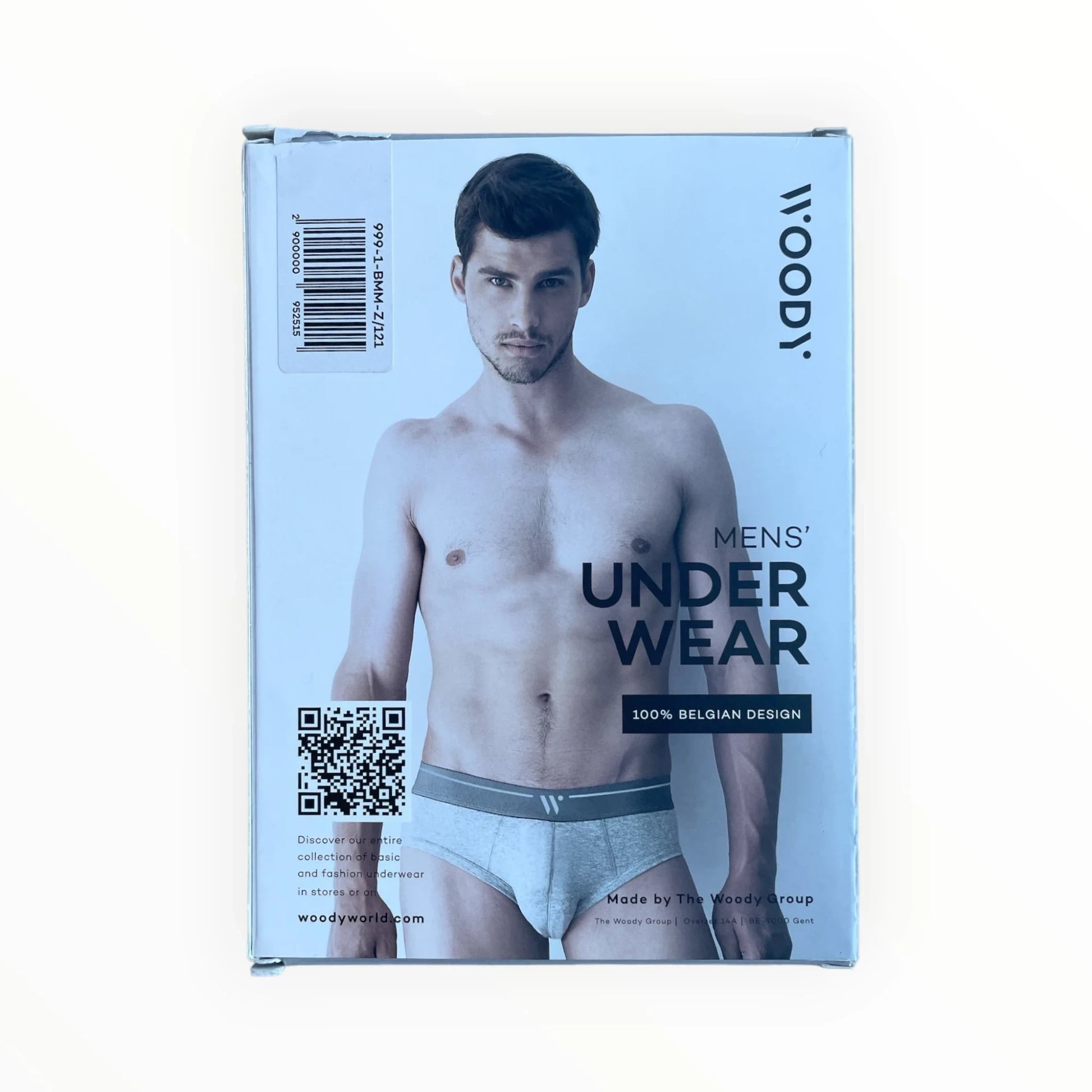 Pierrot Outlet Herenslips van WOODY 2-pack in lichtgrijs. Gemaakt van een zachte stofmix met elastische tailleband.