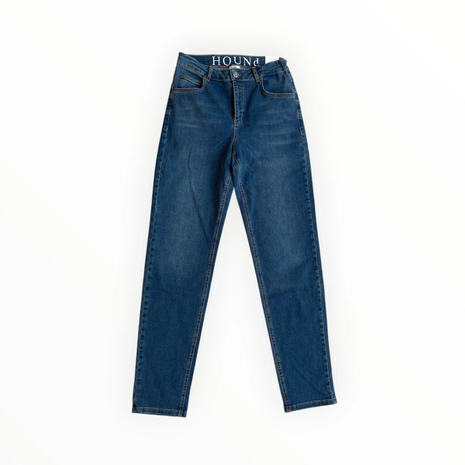 Pierrot Outlet HOUND blauwe jeans met hoge taille en klassieke pasvorm voor een stijlvolle, comfortabele look.