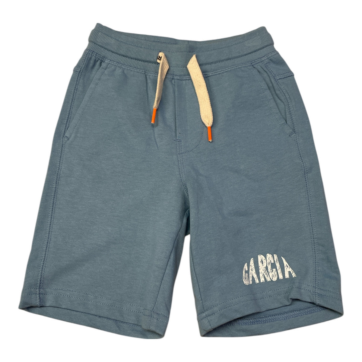 Pierrot Outlet blauwe katoenen jongens shorts met trekkoord en Garcia print
