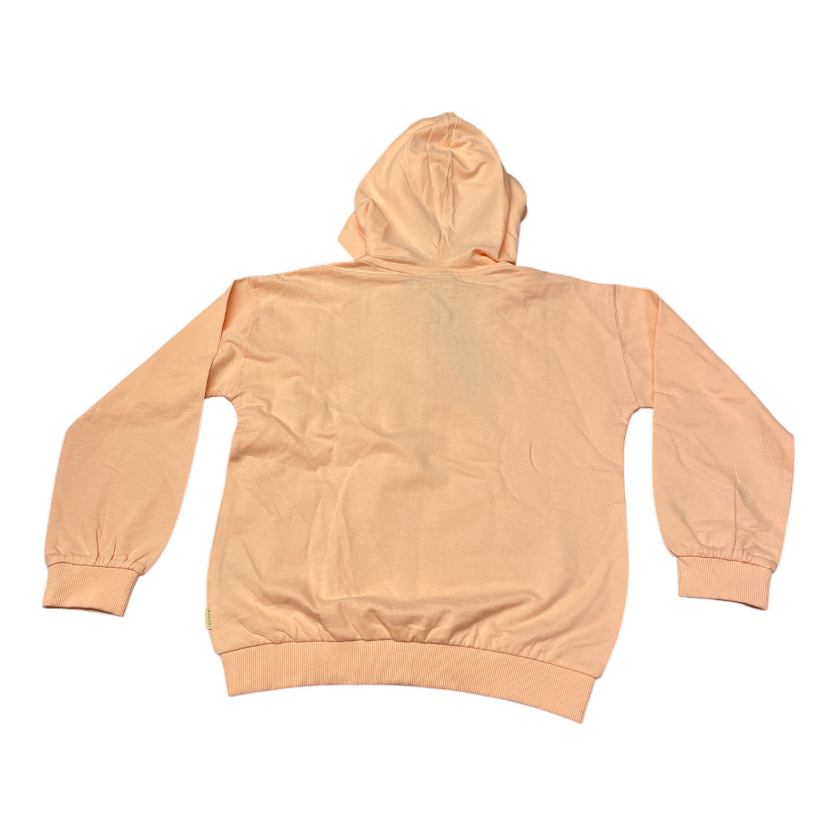 Pierrot Outlet kinder hoodie met rits in perzikkleur, gemaakt van katoen, met capuchon en geborduurd detail.