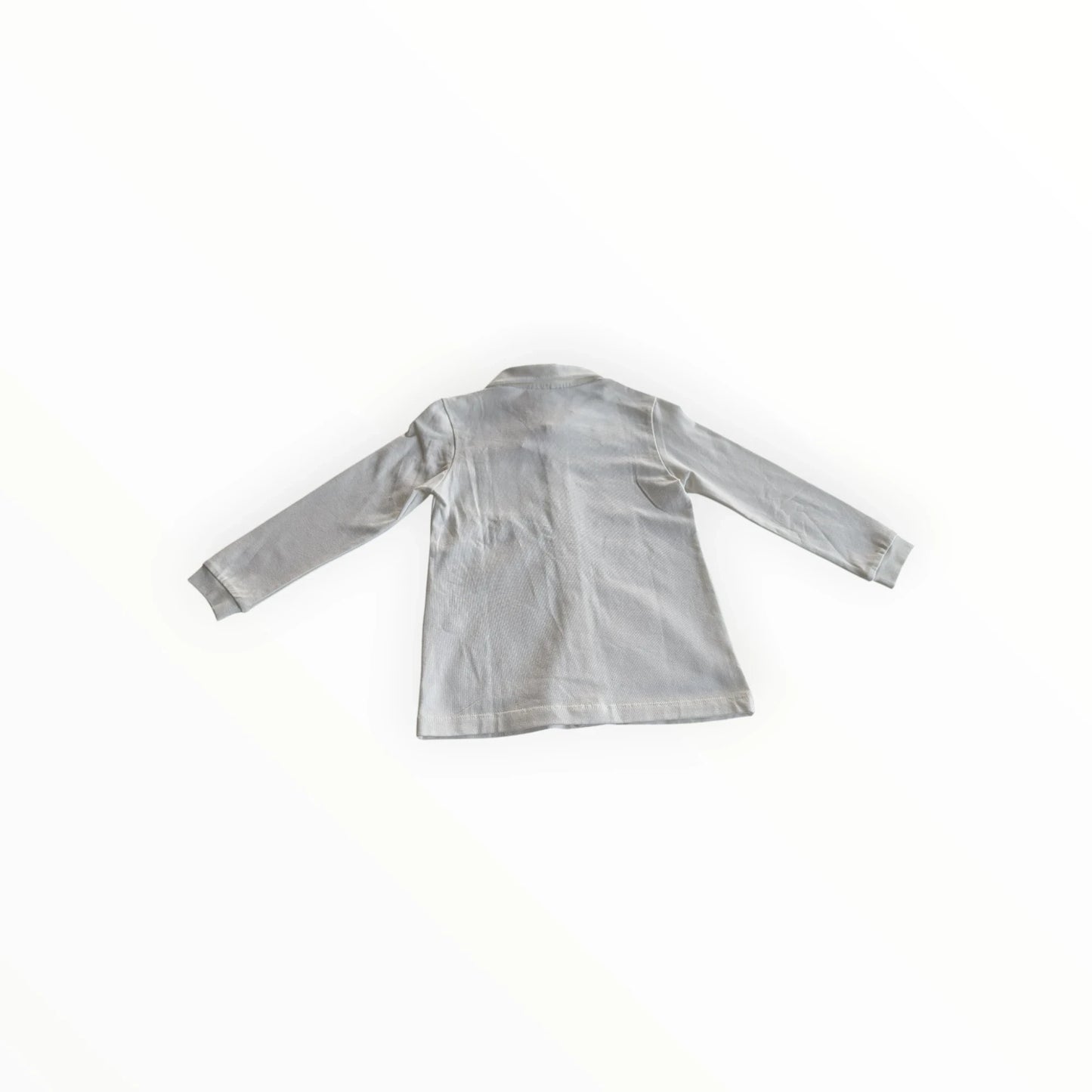Pierrot Outlet lichtgrijs kinder overhemd met lange mouwen, kraag en knoopsluiting.