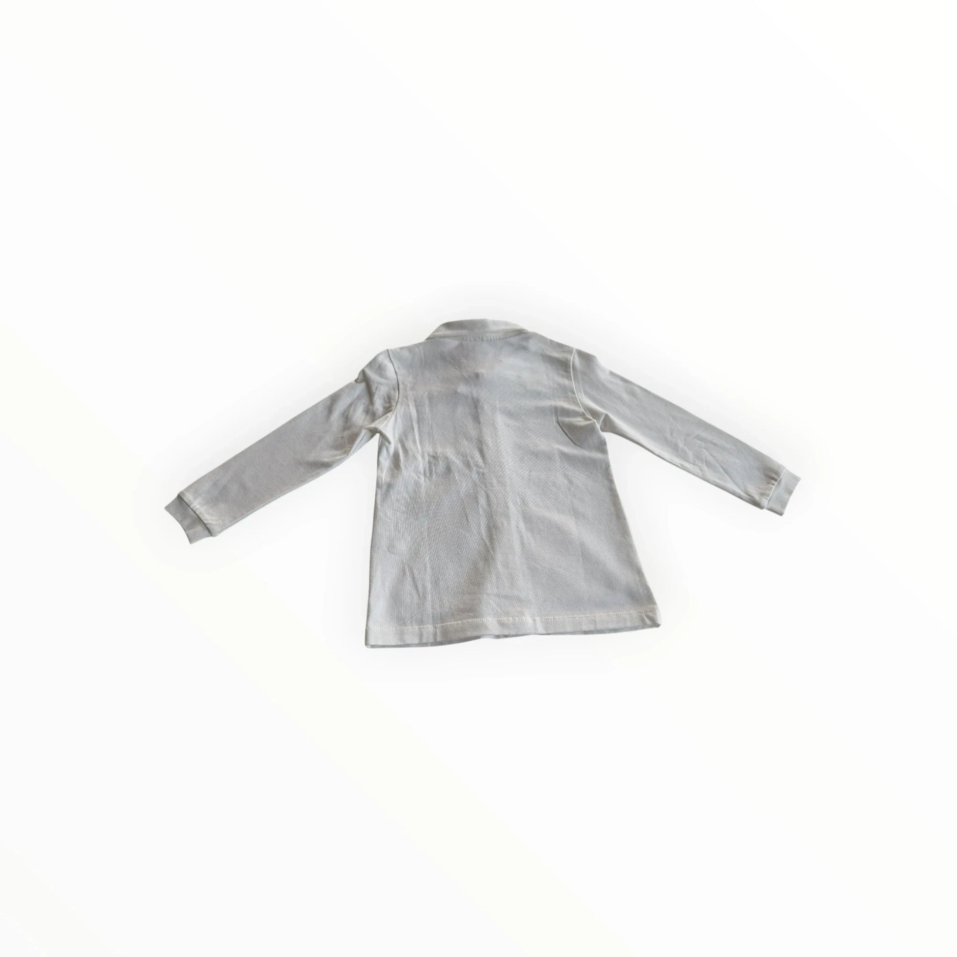 Pierrot Outlet lichtgrijs kinder overhemd met lange mouwen, kraag en knoopsluiting.